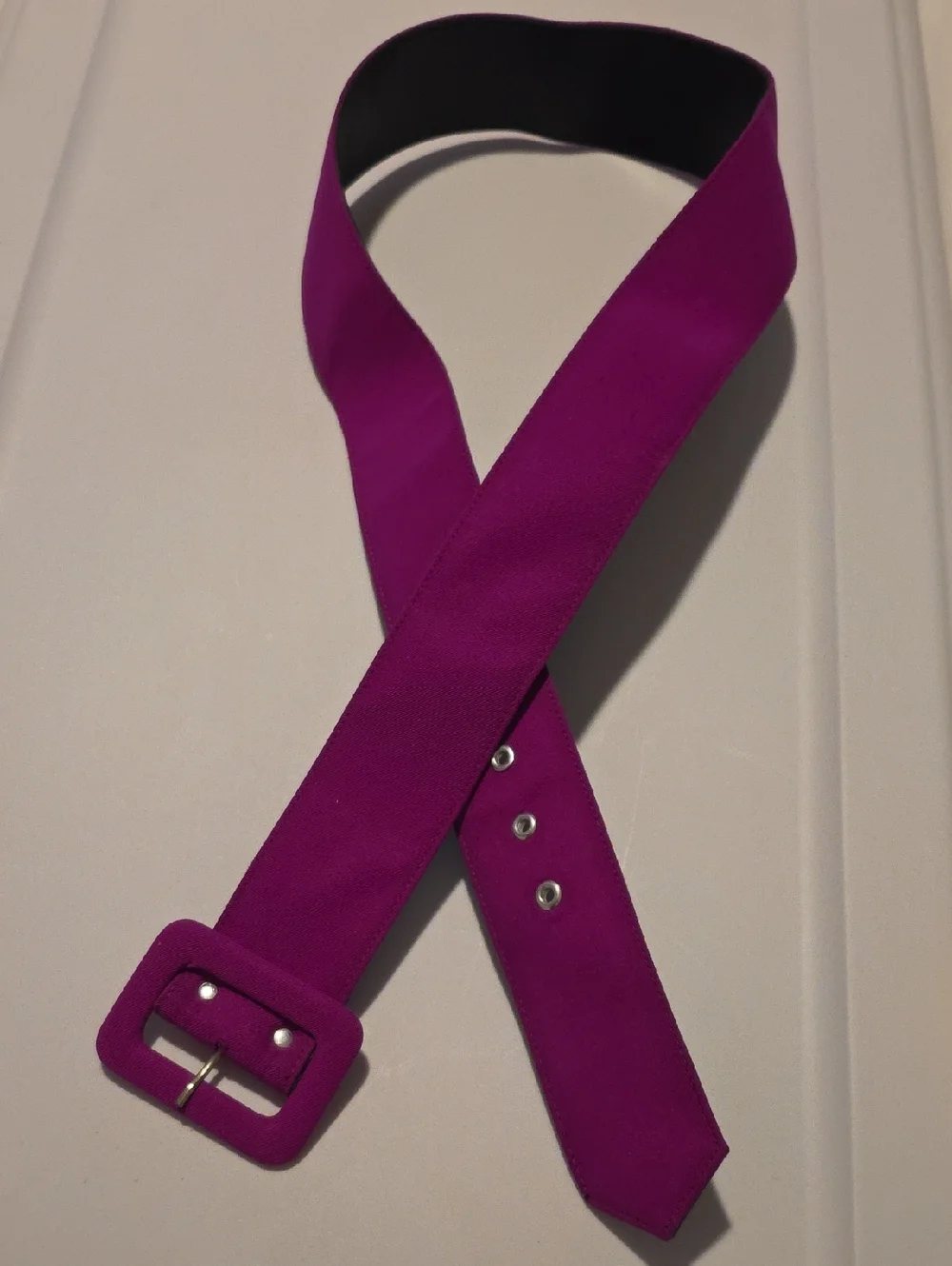 Wide Fabric Women's Fashion Belt - Fuchsia Color